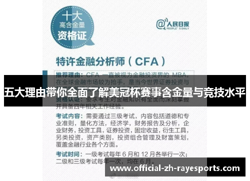 五大理由带你全面了解美冠杯赛事含金量与竞技水平